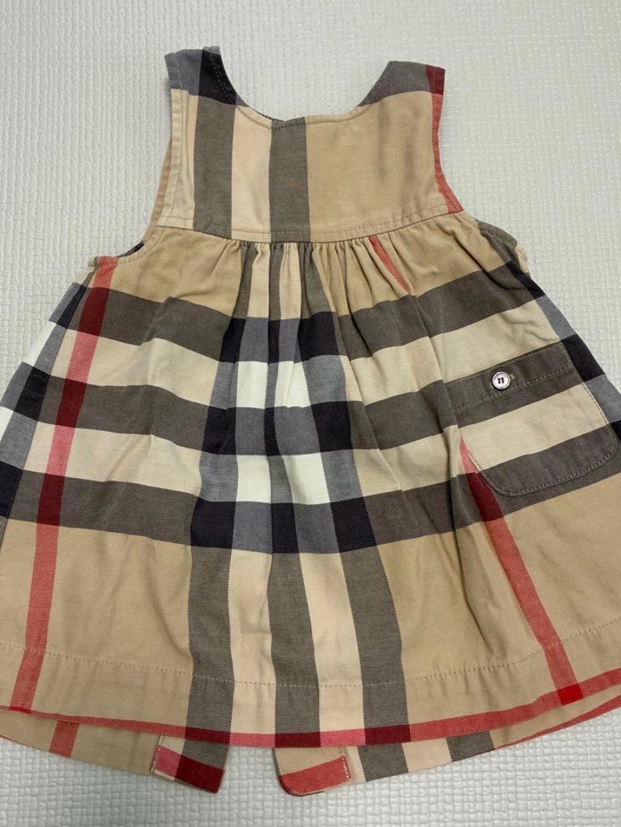 Burberry Classic Plaid Sleeveless Dress In Beige, Black & Red Size 18m